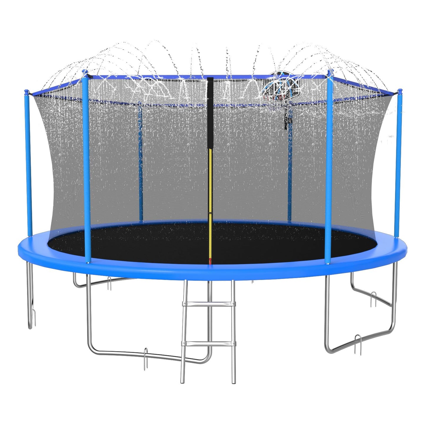 Trampoline with Basketball Hoop & Sprinkler