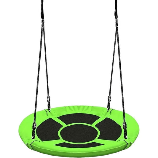 38 Inch Saucer Tree Swing for Kids - Outdoor Round Swing with Adjustable Straps 200LBS Weight Capacity, Green