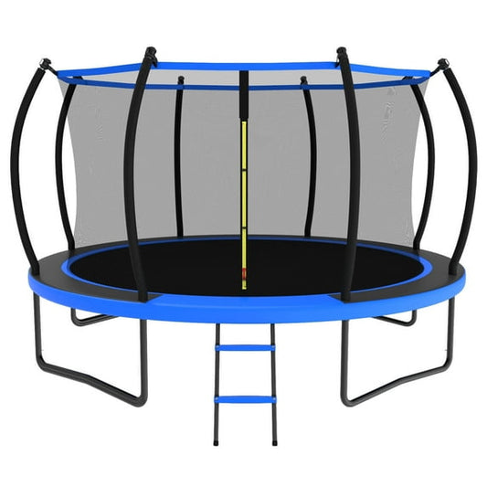 Fashionsport Outfitters 10ft/12ft/14ft/16ft Trampoline for Kids and Adults - Outdoor Trampoline with Safety Net, Ladder, String Light - Anti Rust