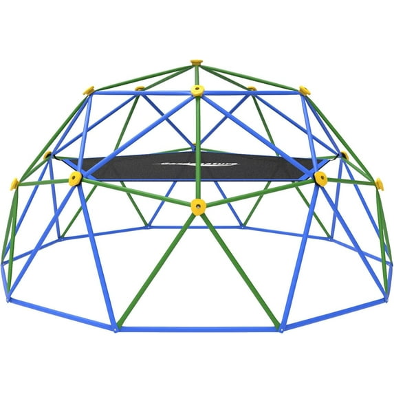 10FT Climbing Dome with Hammock, Outdoor Jungle Gym for Kids, Geometric Dome Climber Supporting 880 Lbs Anti-Rust Metal Outdoor Play Structure