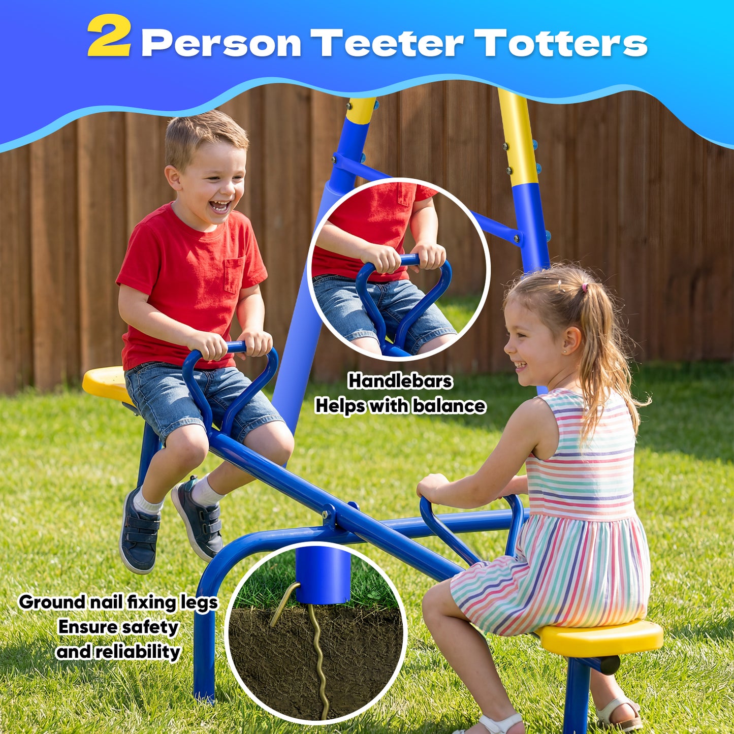 7in1 Swing Sets,Fashionsport Heavy-Duty Outdoor Metal Swing sets for Backyard,Outside Toys with Saucer Swing,Wave Slide,Glider,Belt Swing,Trapeze Bar,Standing Swing,Teeter Totters for Aged 3-12