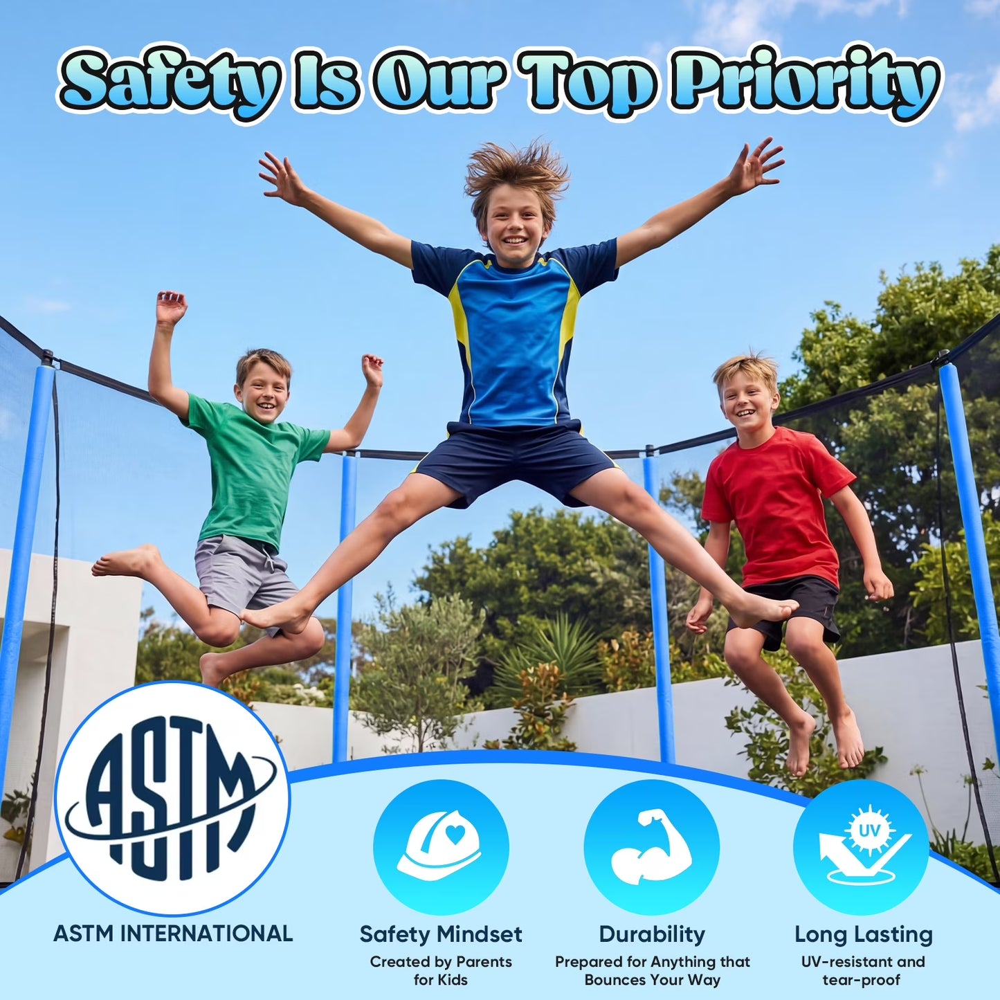 Outdoor Trampoline,Fashionsport Outfitters 14FT Trampoline, Recreational Backyard Trampolines Anti-Rust for Kids and Adults with Net and Ladder