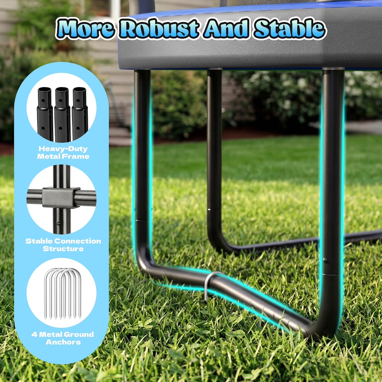 Outdoor Trampoline,Fashionsport Outfitters 8FT/12FT/14FT/16FT Round Jumping Trampoline with Ladder,Sprinkler,Basketball Hoop Board,Recreational Backyard Trampolines Anti-Rust for Kids Gift